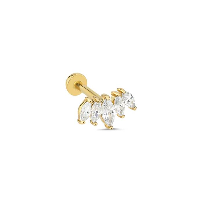 Beş Markiz Taşlı Tragus Piercing - 1
