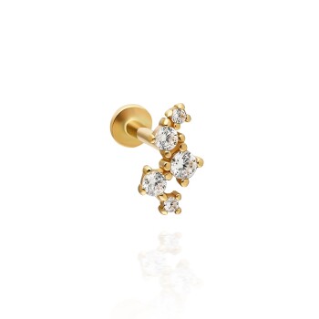Beş Taşlı Geometrik Model Tragus Piercing - 1