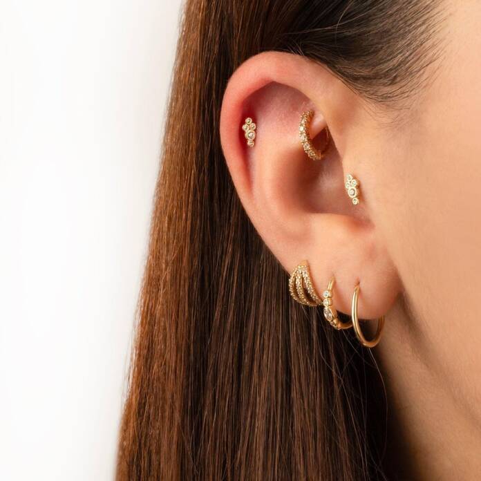 Beş Taşlı Minimal Tragus Piercing - 2