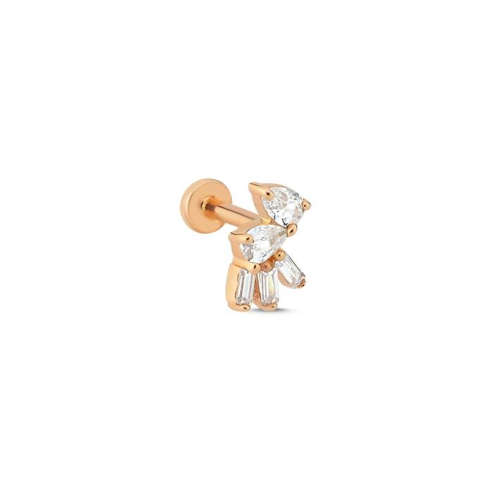 Beyaz Damla Taş Model Tragus Piercing - 1