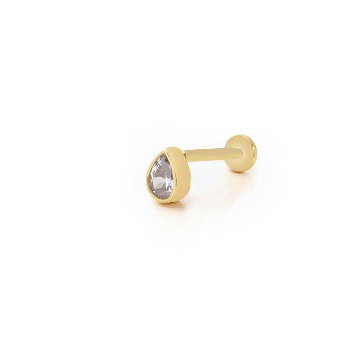 Beyaz Damla Tragus Piercing - 1