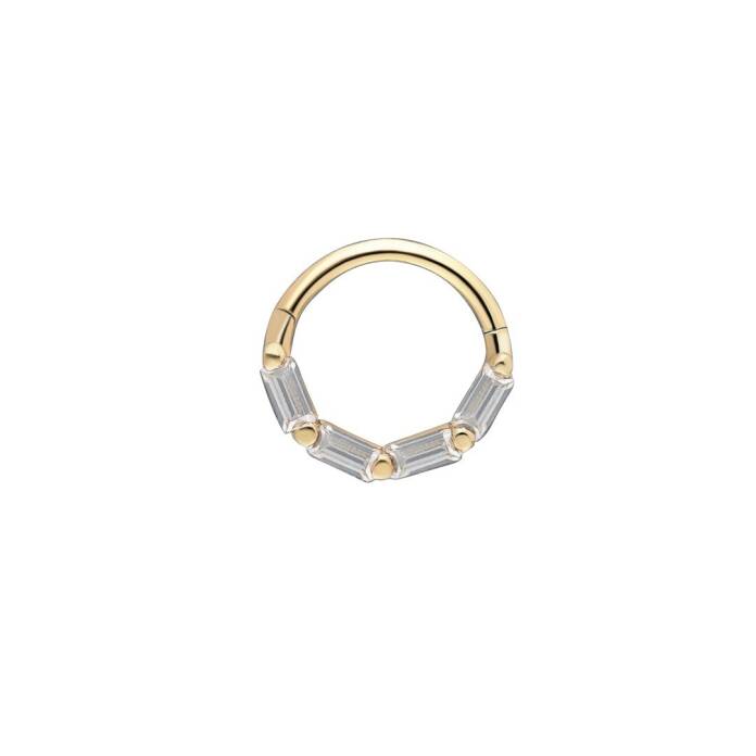 Beyaz Dört Baget Helix Piercing - 2