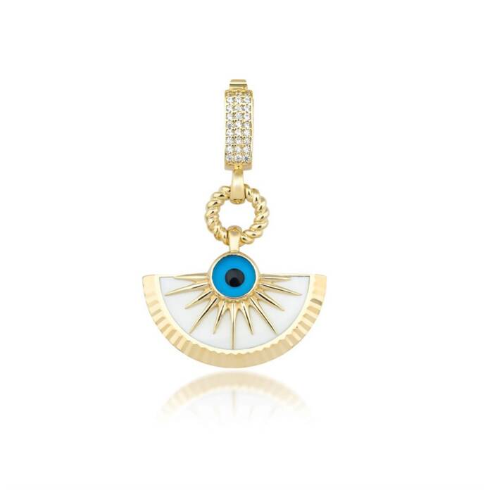 Beyaz Mineli Göz Charm - 1