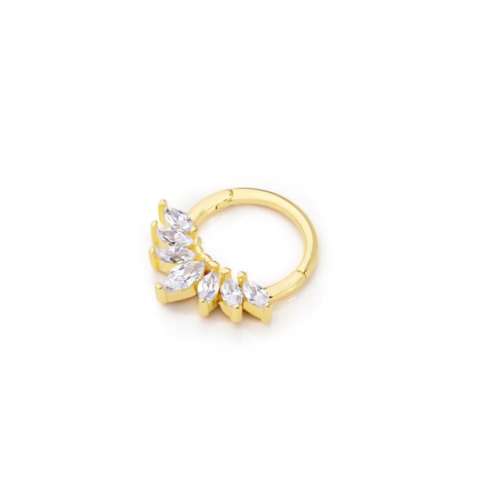 Beyaz Sıra Taşlı Helix Piercing 8mm - 1