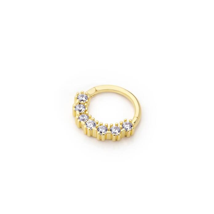 Beyaz Sıra Taşlı Helix Piercing - 1