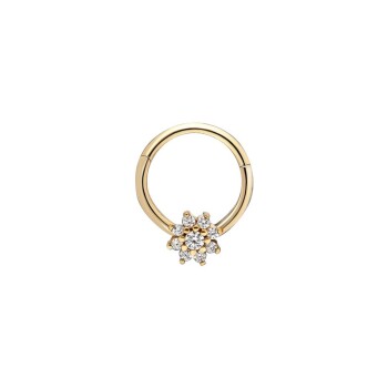 Beyaz Taşlı Çiçek Helix Piercing - 2