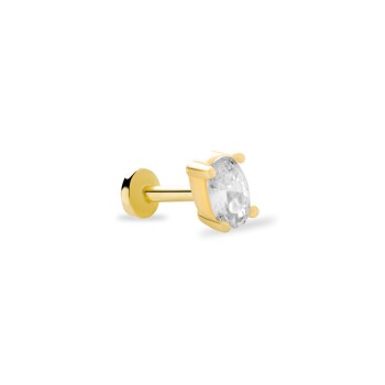 Big Oval Taş Tragus Piercing - 2