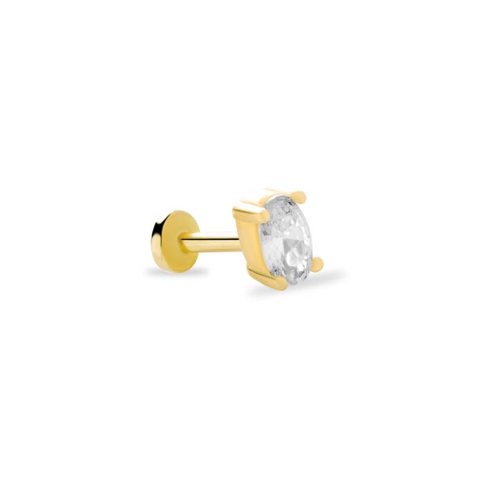 Big Oval Taş Tragus Piercing - 2