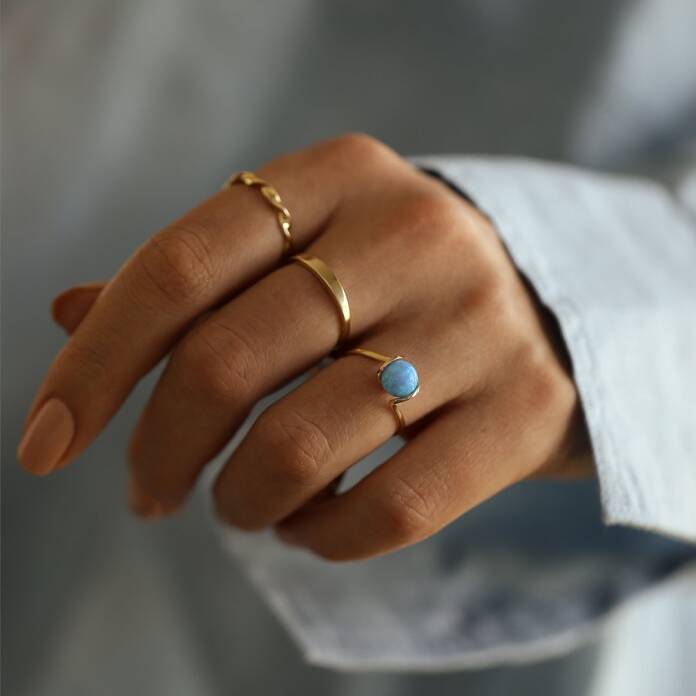 Blue Ay Taşı Yüzük - 4
