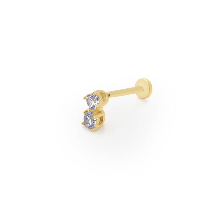 Çift Taşlı Tragus Piercing - 1