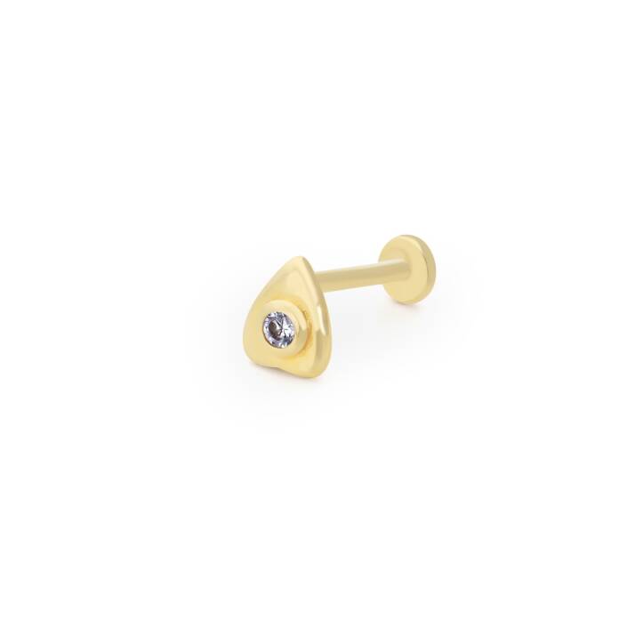 Damla Model İçinde Tektaş Tragus Piercing - 1