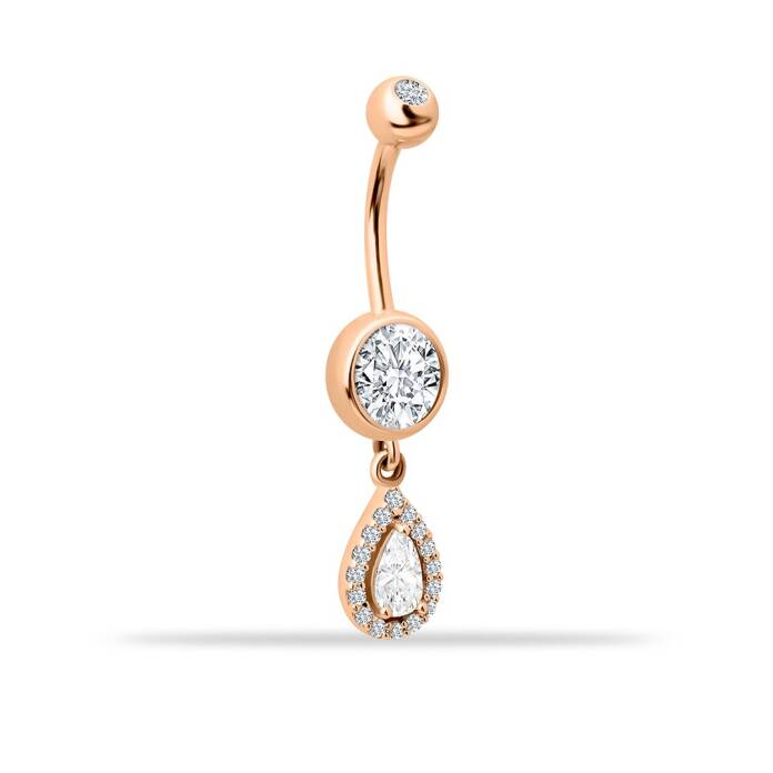 Damla Taş Sallantılı Göbek Piercing - 1