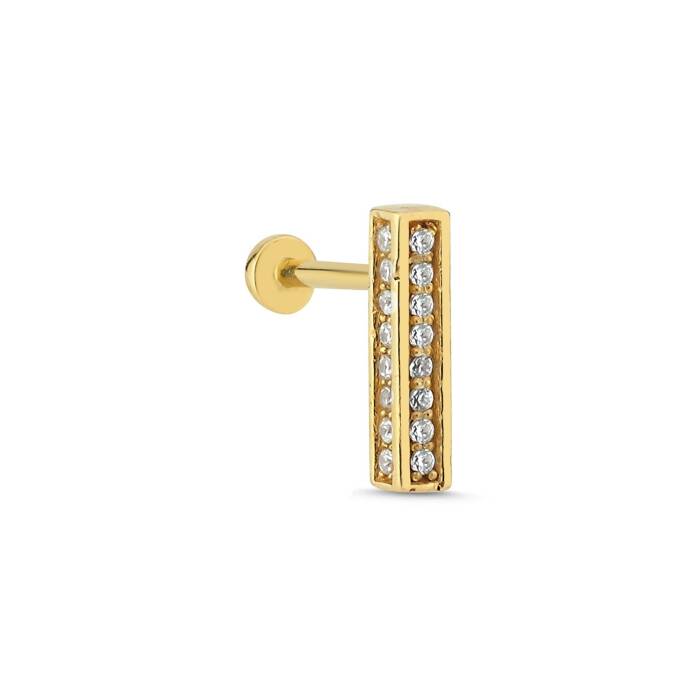 Dikdörtgen Piramit Model Tragus Piercing - 1