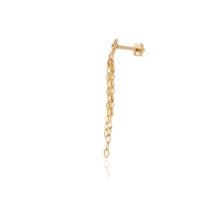 Dikey Top Ucunda Sallantılı Zincir Tragus Piercing - 1