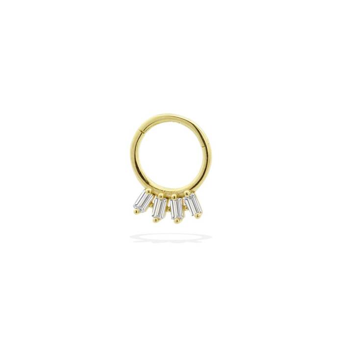 Dört Baget Taşlı Helix Piercing - 1