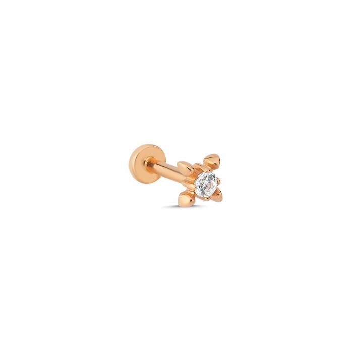 Dört Kenar Özel Tasarım Tektaş Tragus Piercing - 1