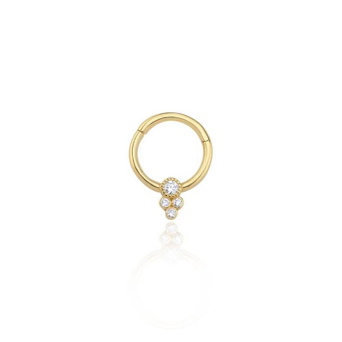 Dört Taşlı Sarkıt Helix Piercing - 1