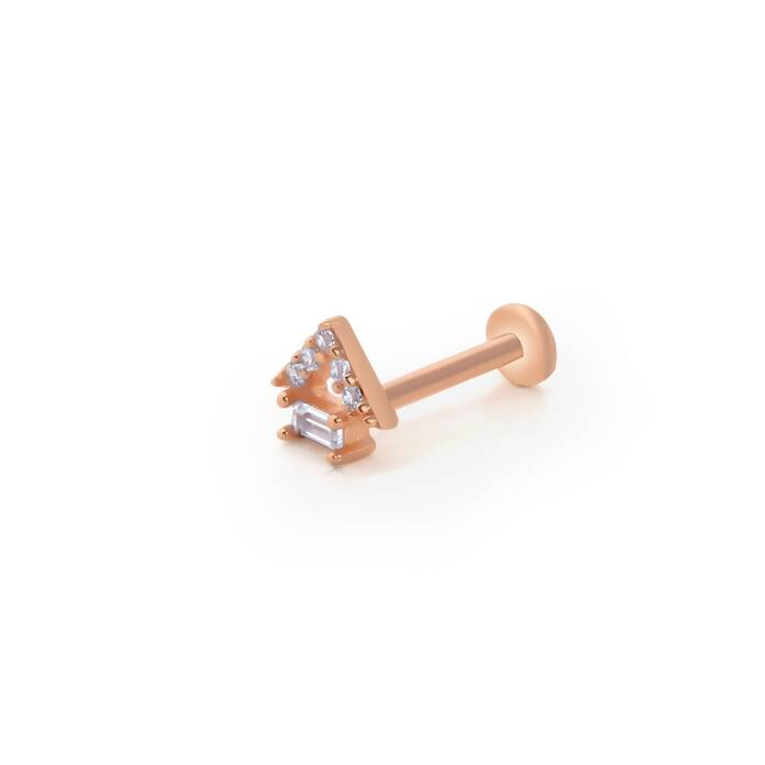 Ev Model Baget Taşlı Tragus Piercing - 1