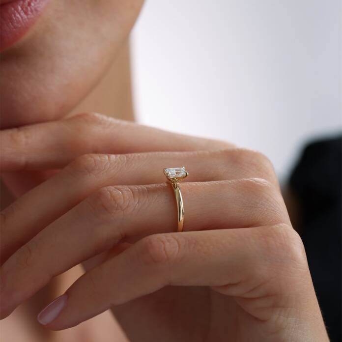 GIA Sertifikalı 0.50 Ct Emerald Tektaş Yüzük - 3