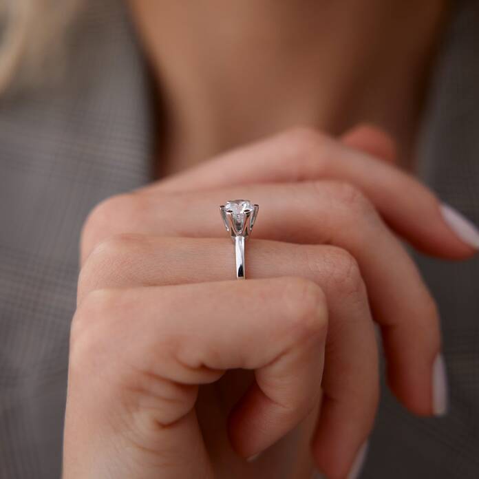 GIA Sertifikalı 0.90 Ct Pırlanta Tektaş Yüzük - 2