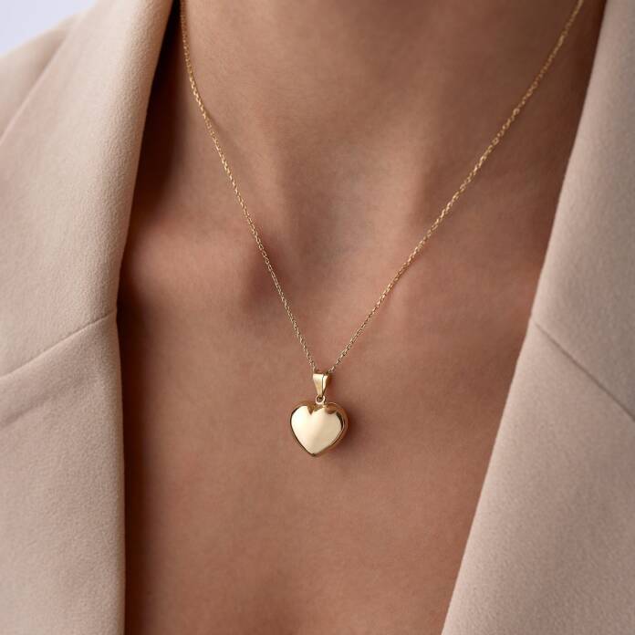 Golden Love Bombe Kalp Kolye - 1