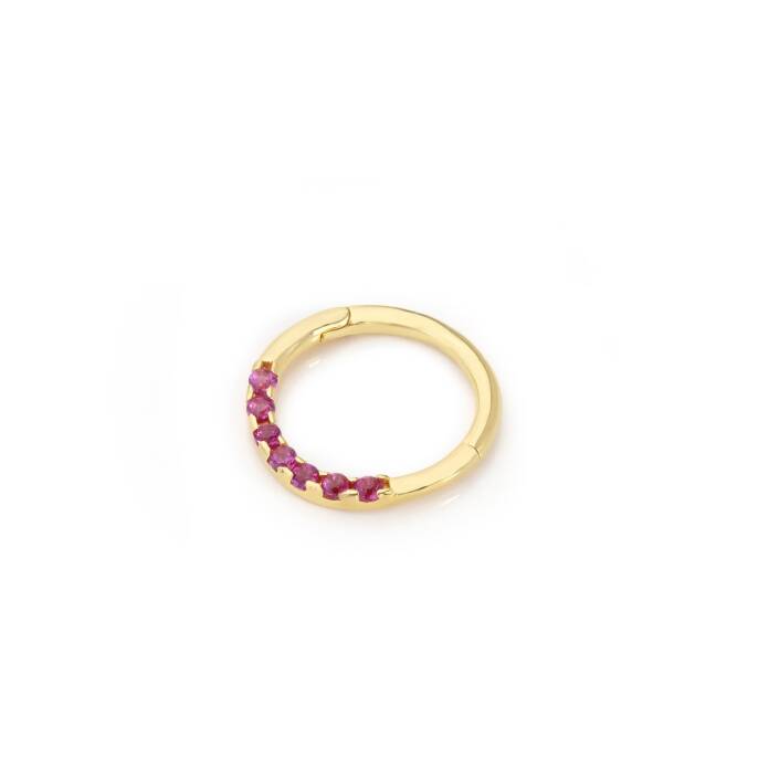 Gömülü Kırmızı Taşlı Helix Piercing - 1