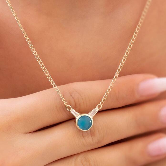 Gurmet Mavi Opal Kolye - 1