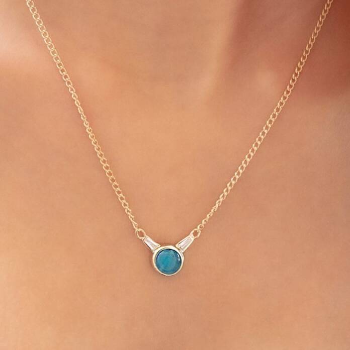 Gurmet Mavi Opal Kolye - 2