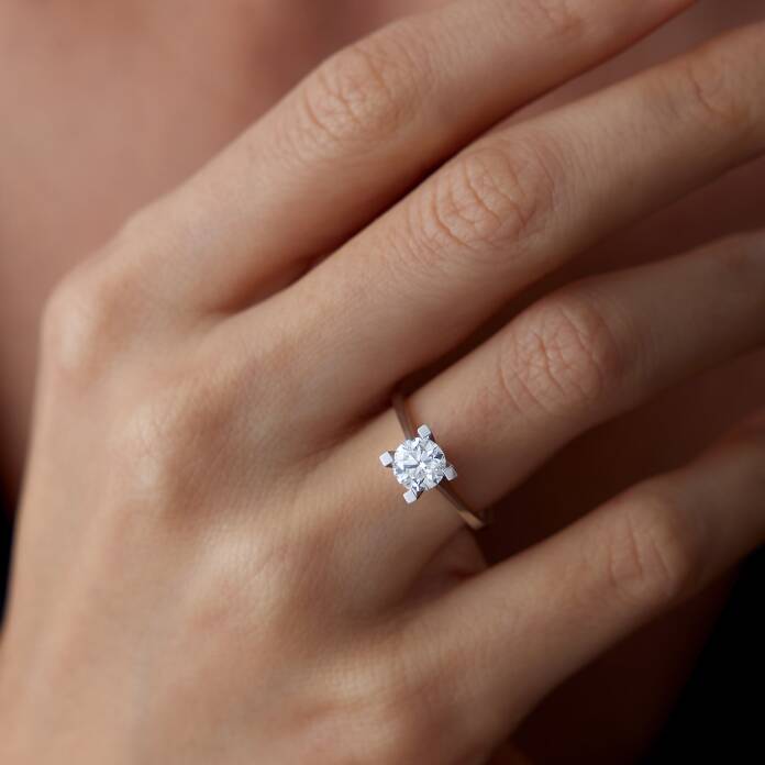 HRD Sertifikalı 1.00 Ct F SI Pırlanta Tektaş Yüzük - 2