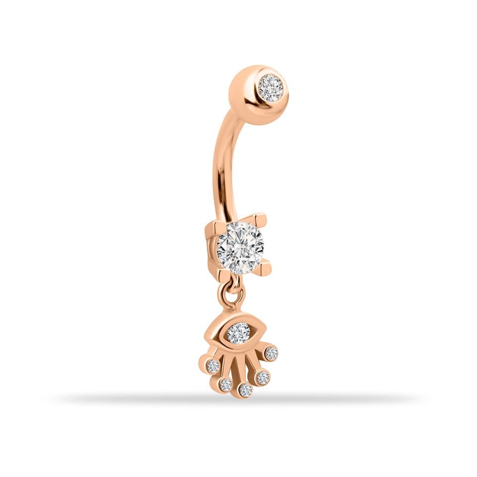 Taşlı Sallantılı Göbek Piercing