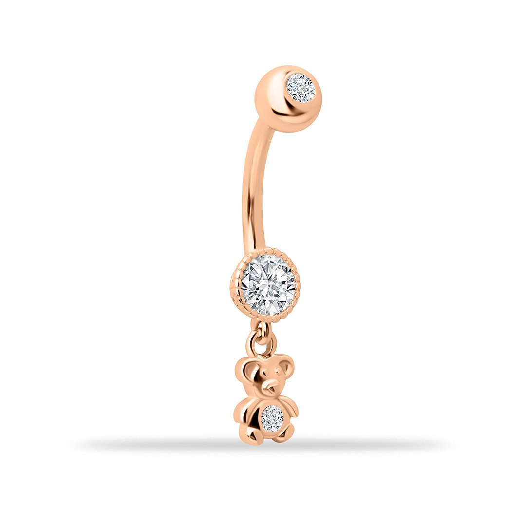 Taşlı Ayıcık Sallantılı Göbek Piercing