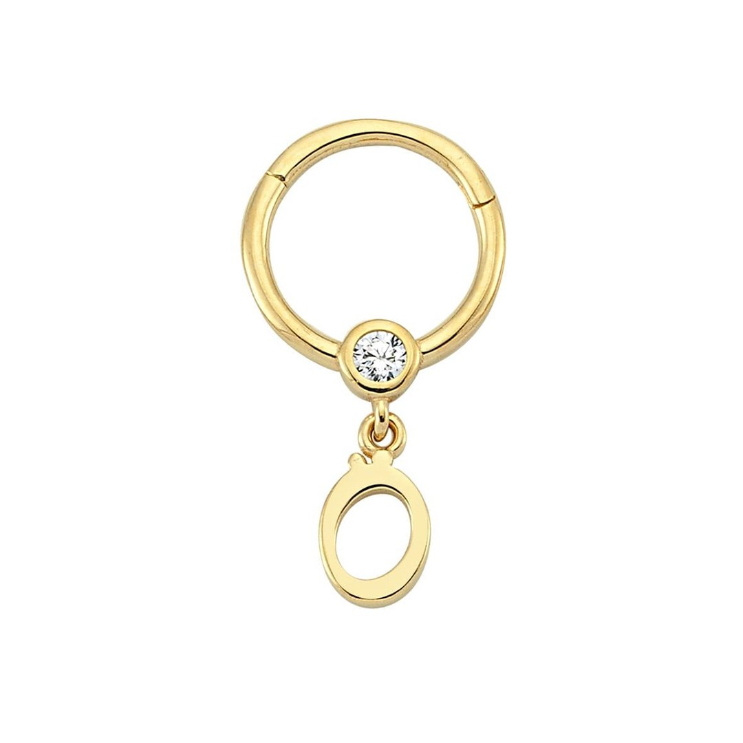 Taşlı Ö Harfi Sallantılı Helix Piercing
