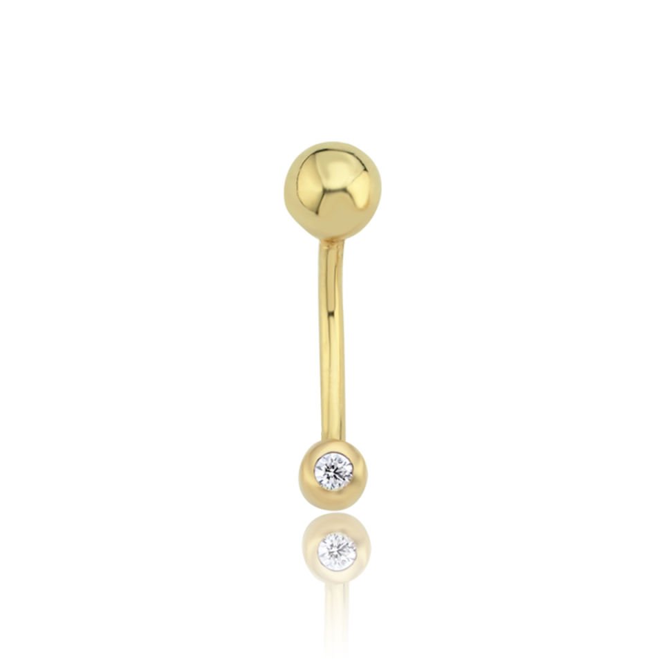 Mini Tektaş Göbek Piercing