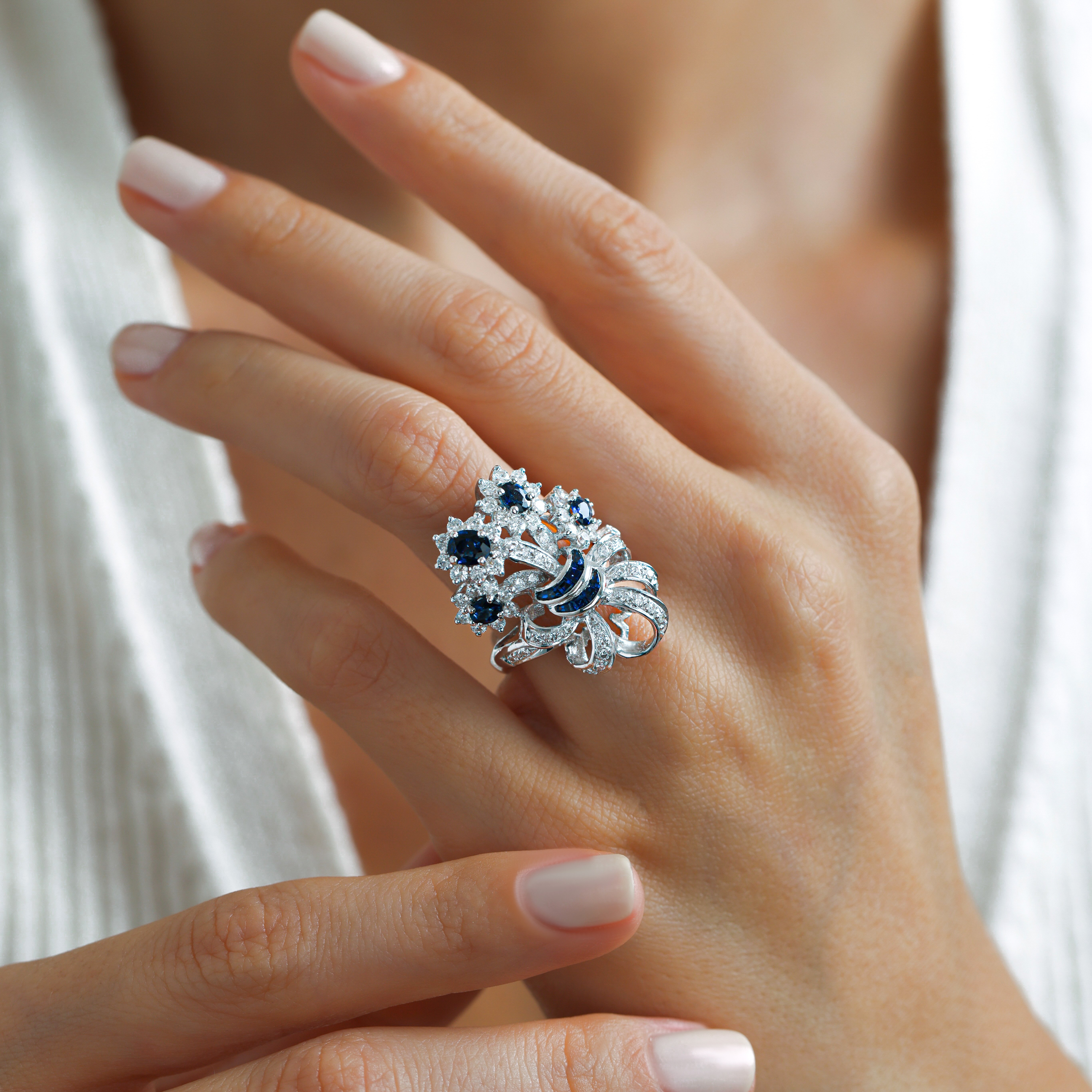 0.82 Ct Safir Taşlı Pırlanta Yüzük