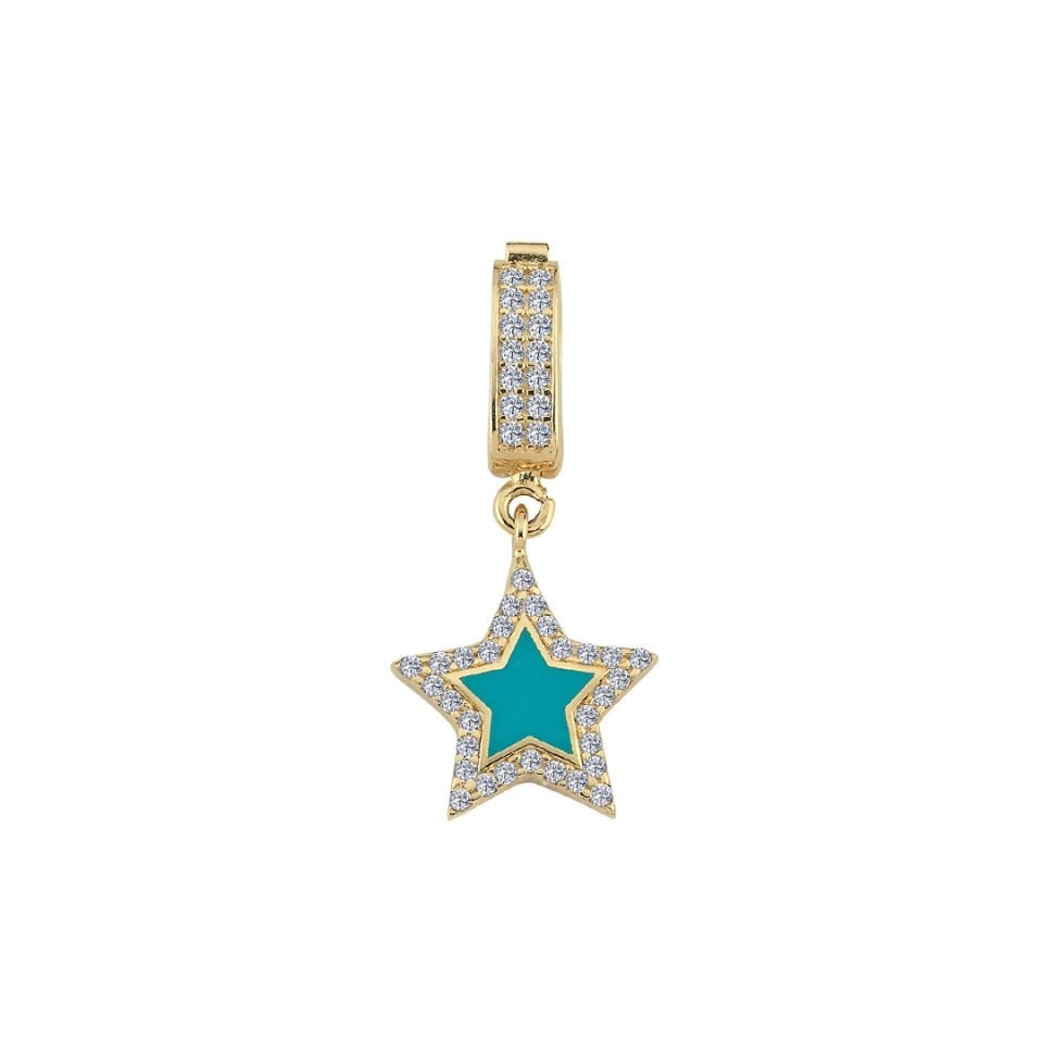 Taşlı Green Yıldız Sallantılı Charm
