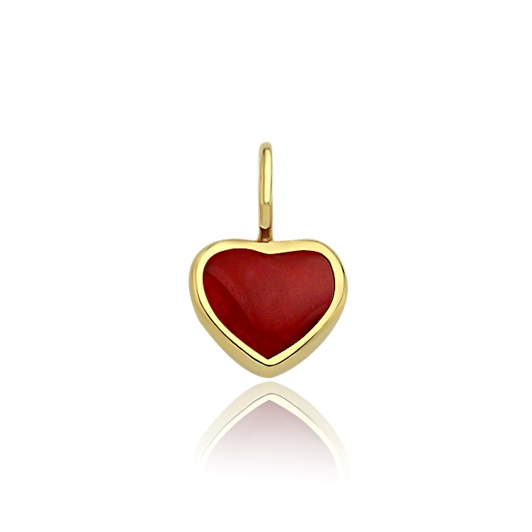 Düz Kırmızı Kalp Charm