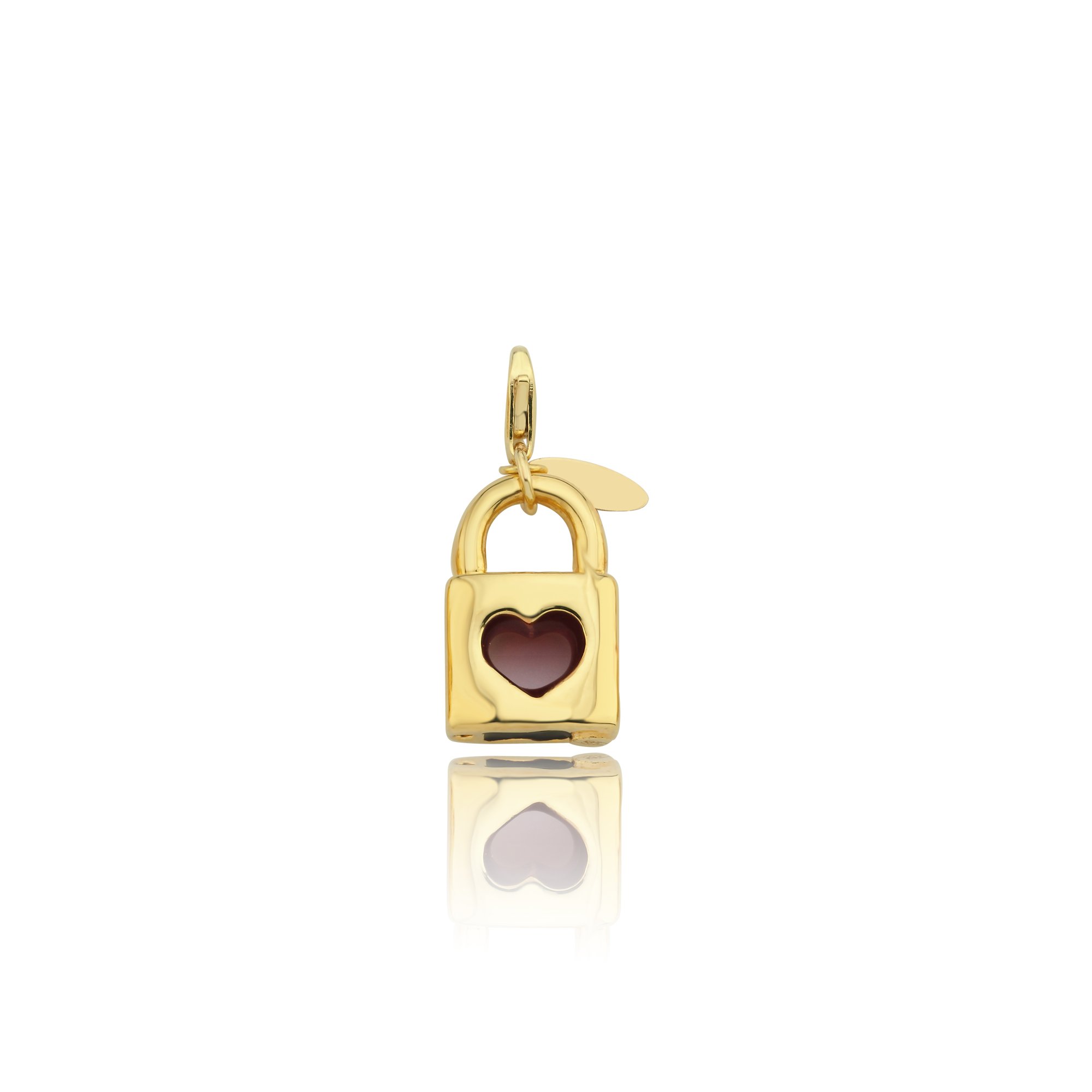 İtalyan Kalp Kilit Charm