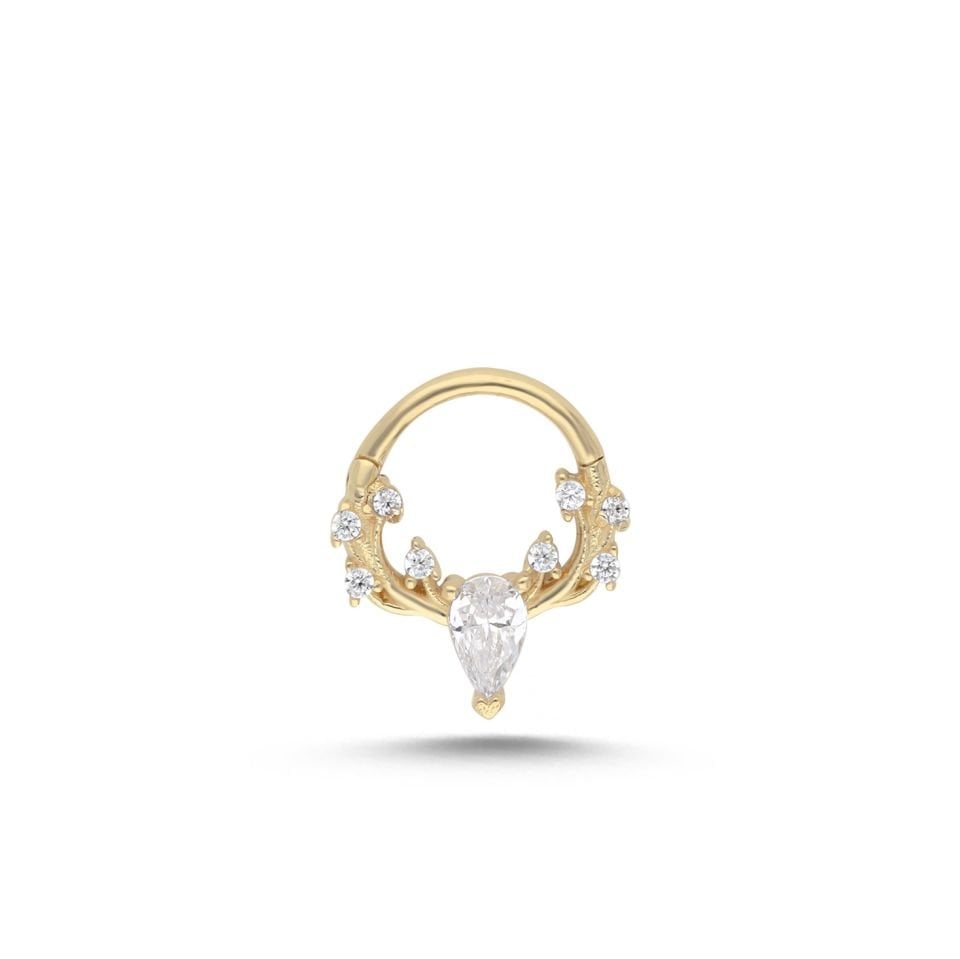 Deer Taşlı Helix Piercing