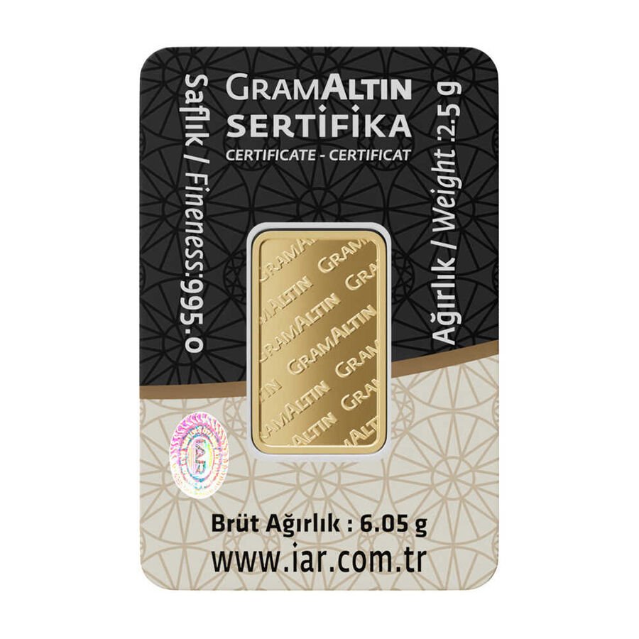 2.50 Gr 24 Ayar Külçe Altın
