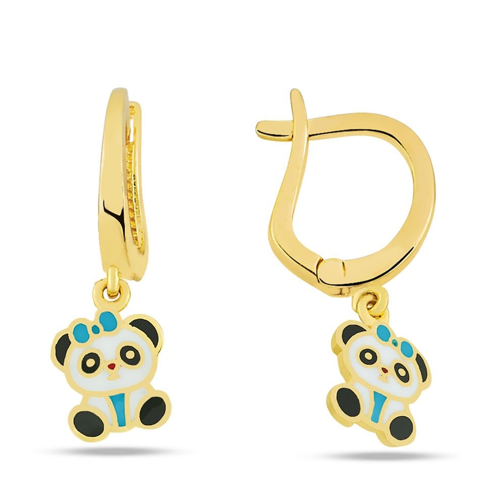 Sallantılı Panda Çocuk Küpesi