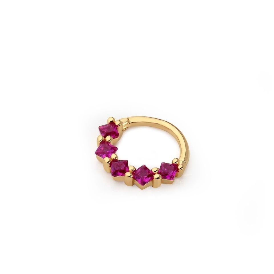 Kırmızı Prenses Helix Piercing