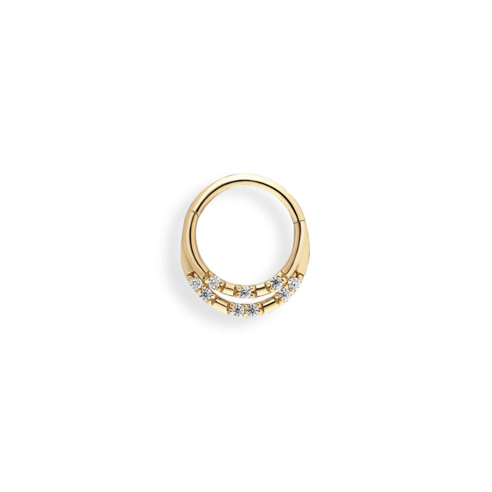 Çift Sıra Taşlı Helix Piercing
