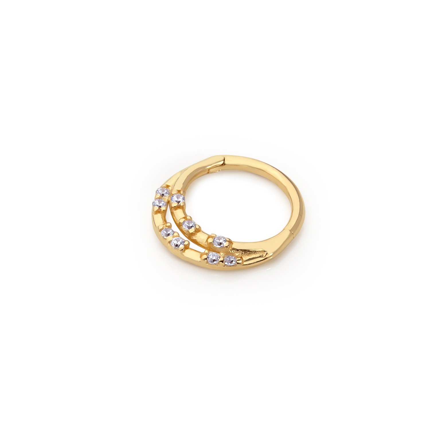 Çift Sıra Taşlı Helix Piercing