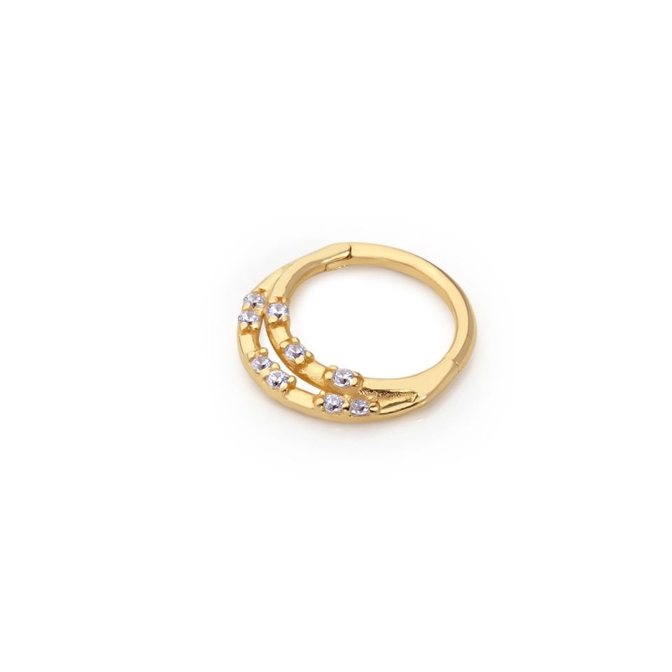 Çift Sıra Taşlı Helix Piercing