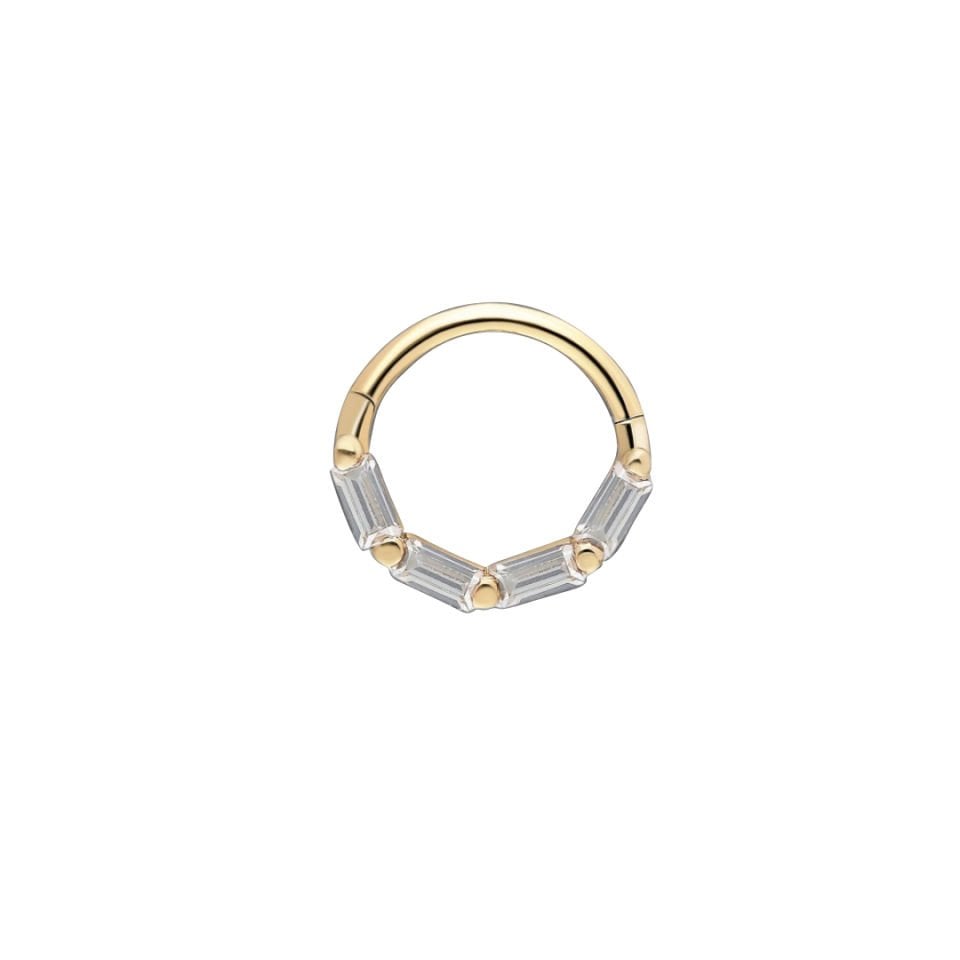 Beyaz Dört Baget Helix Piercing
