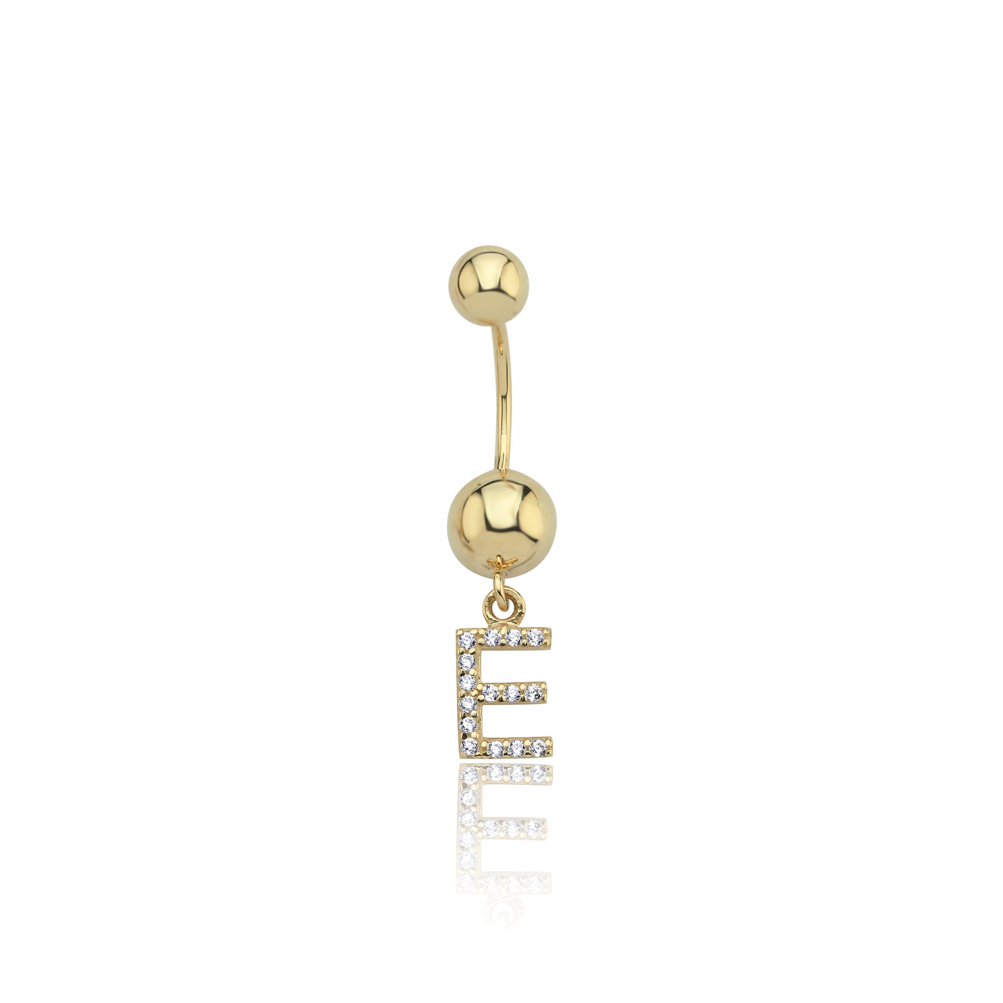 Taşlı Harf Göbek Piercing