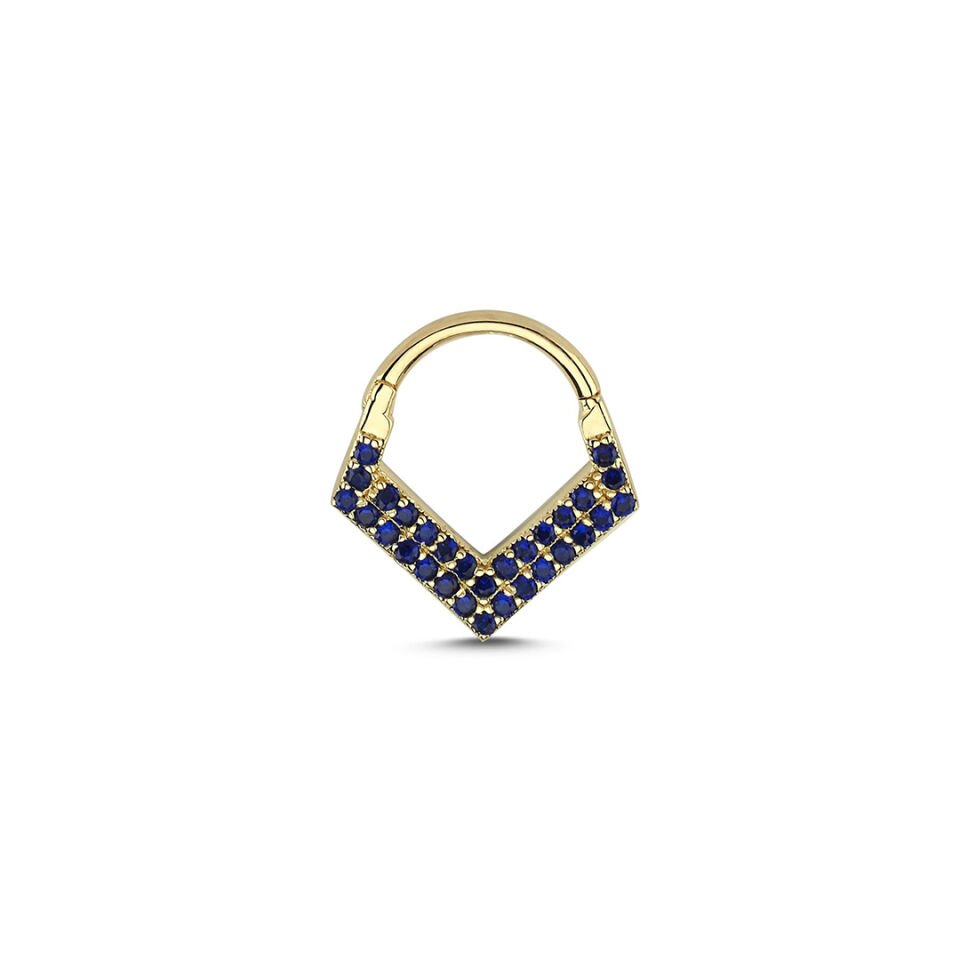 Lacivert Taşlı Helix Piercing
