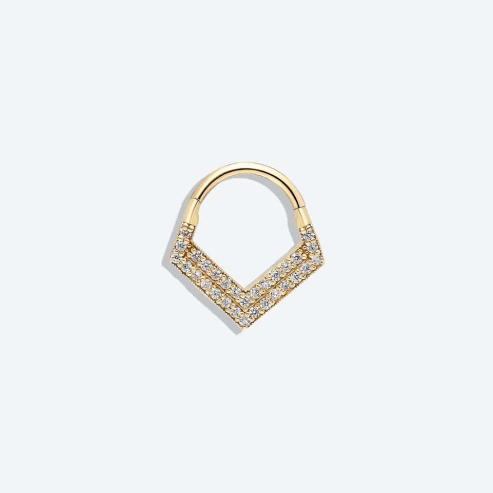 Beyaz Taşlı Helix Piercing