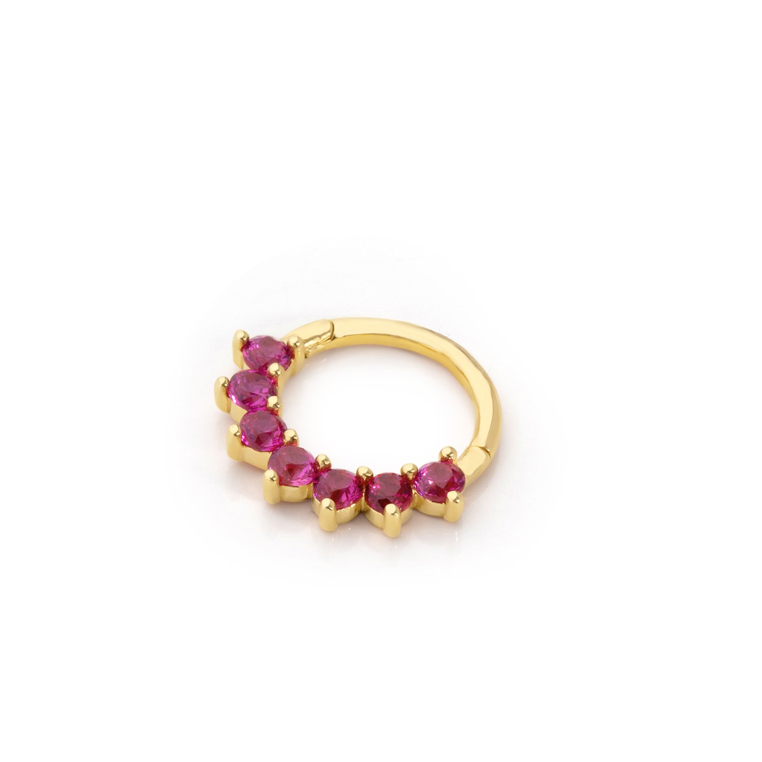 Kırmızı Yedi Taşlı Helix Piercing