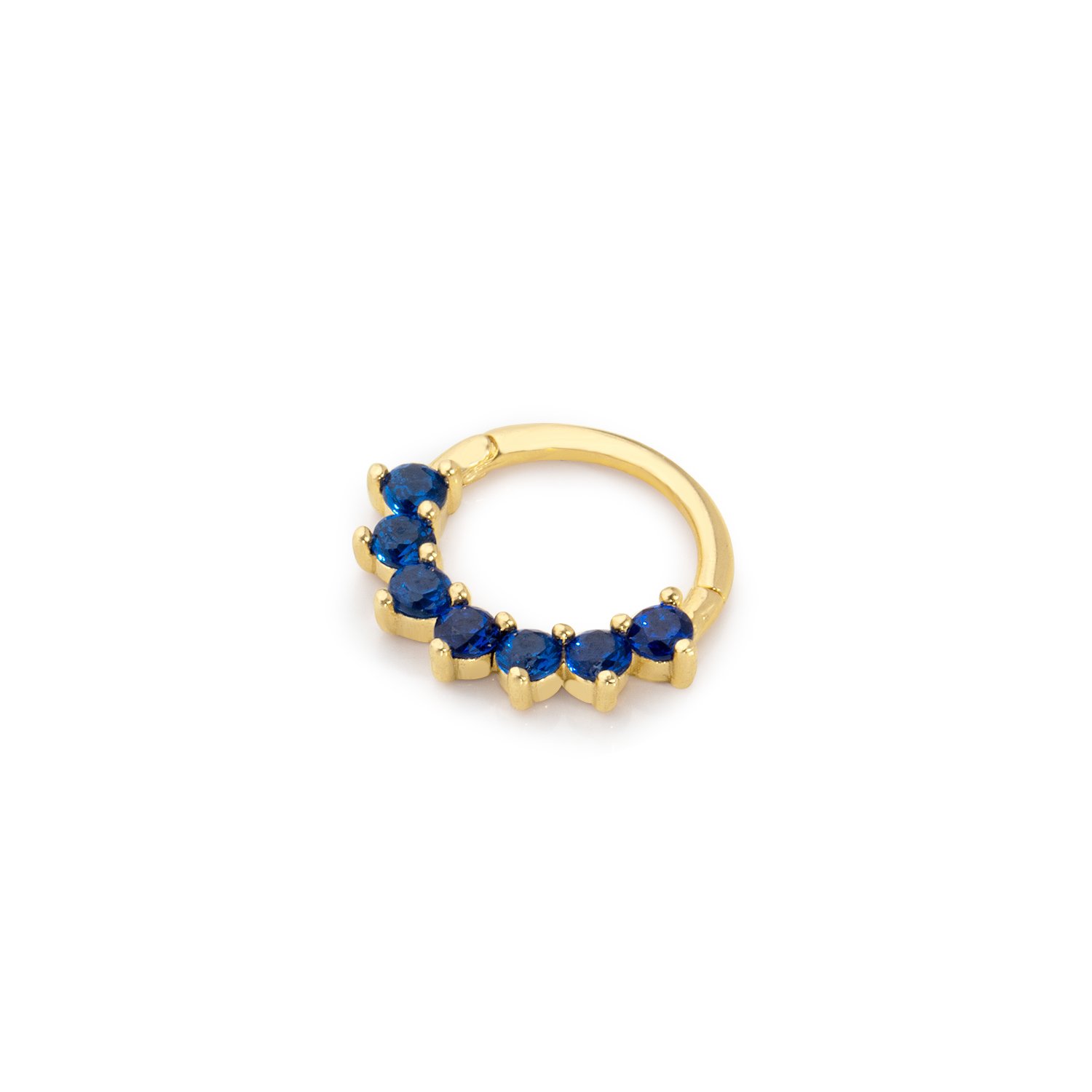 Lacivert Yedi Taşlı Helix Piercing